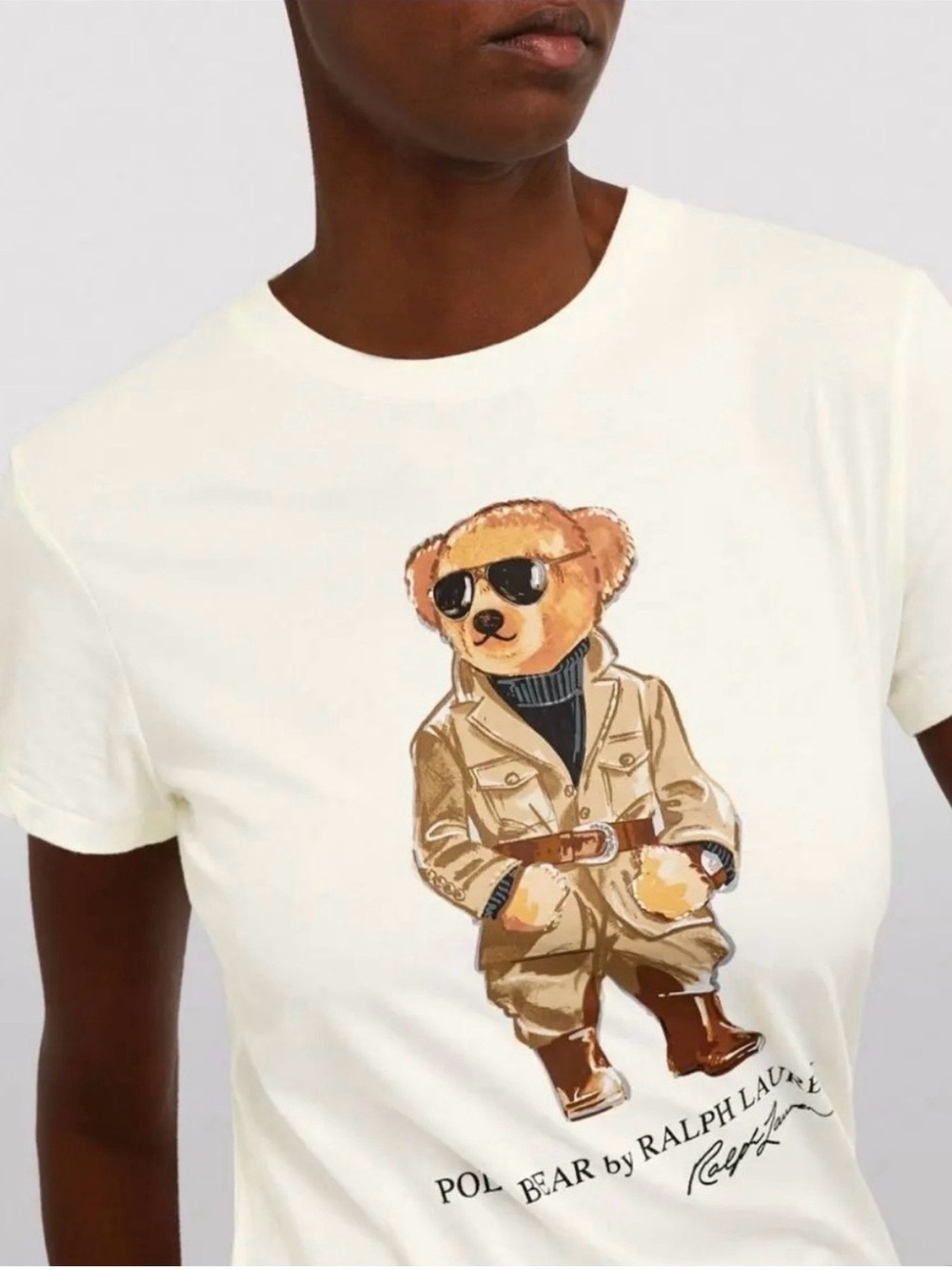 Ralph Lauren Cream Polo Bear Graphic Tee